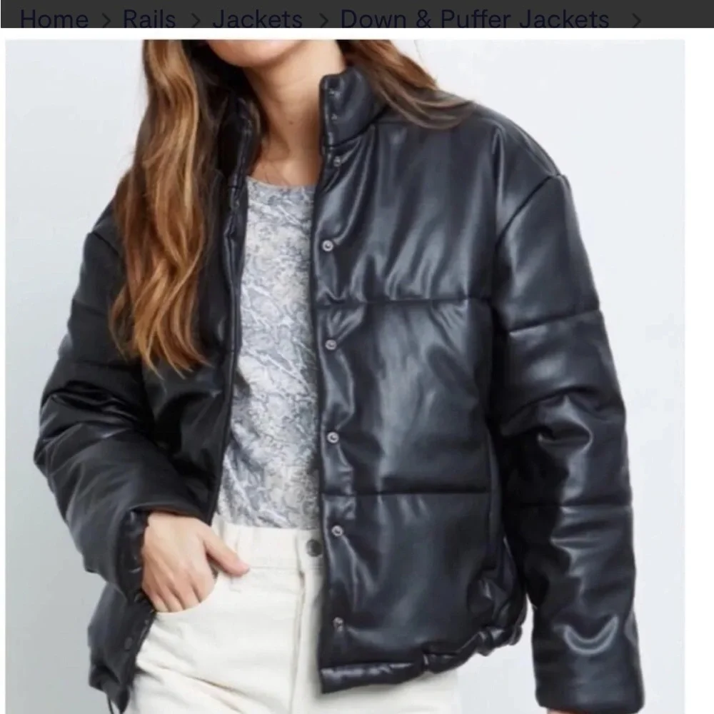 NWT Rails Otto Faux Leather Jacket in Black - Picture 1 of 16